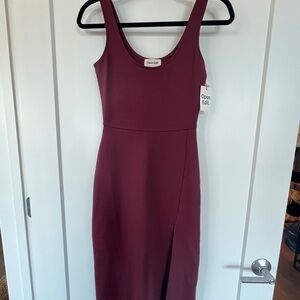 Open Edit Women's Midi Dress in Rich Burgundy